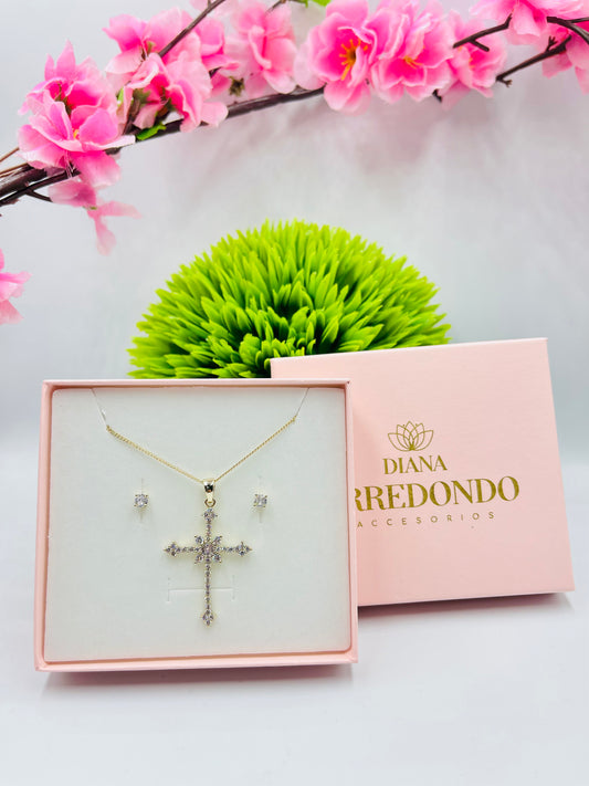 SET CADENAS CON ARETES CRUZ