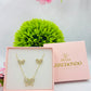 SET CADENA CON ARETES MARIPOSA CRISTAL